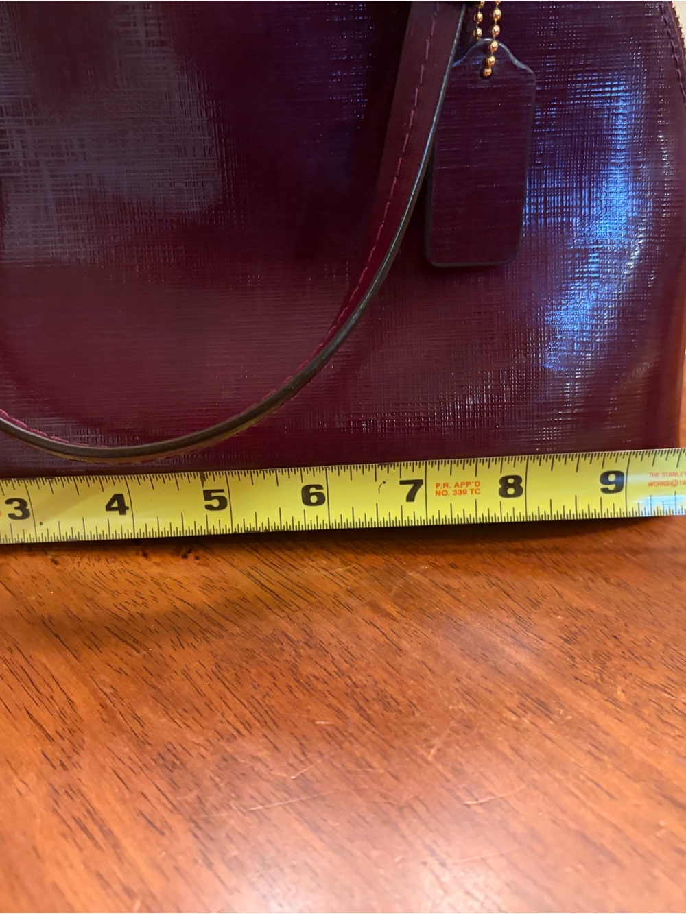 Coach Peyton Women's Dome Satchel Bag - Burgundy Leather - Picture 8 of 16